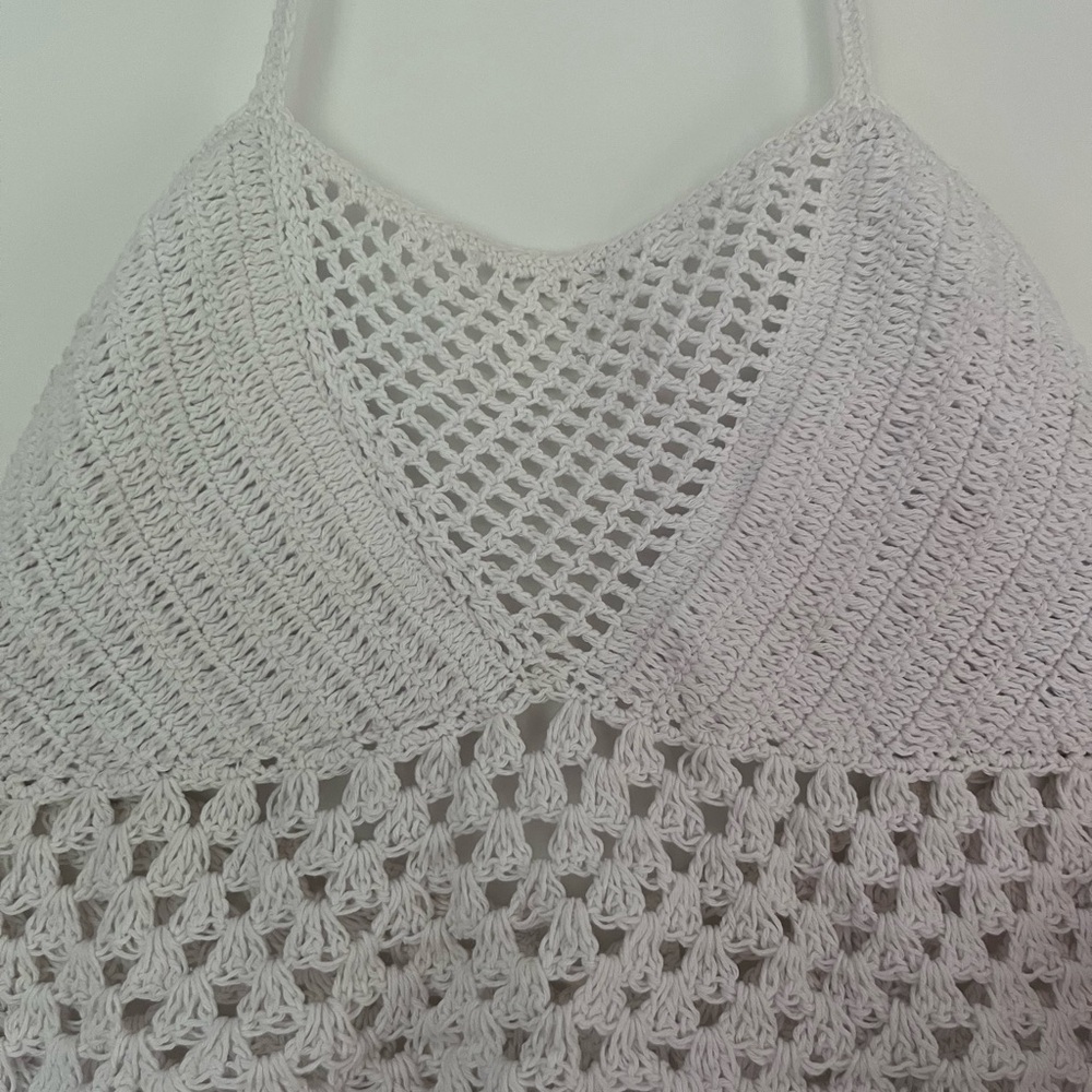White Crochet Halter Top